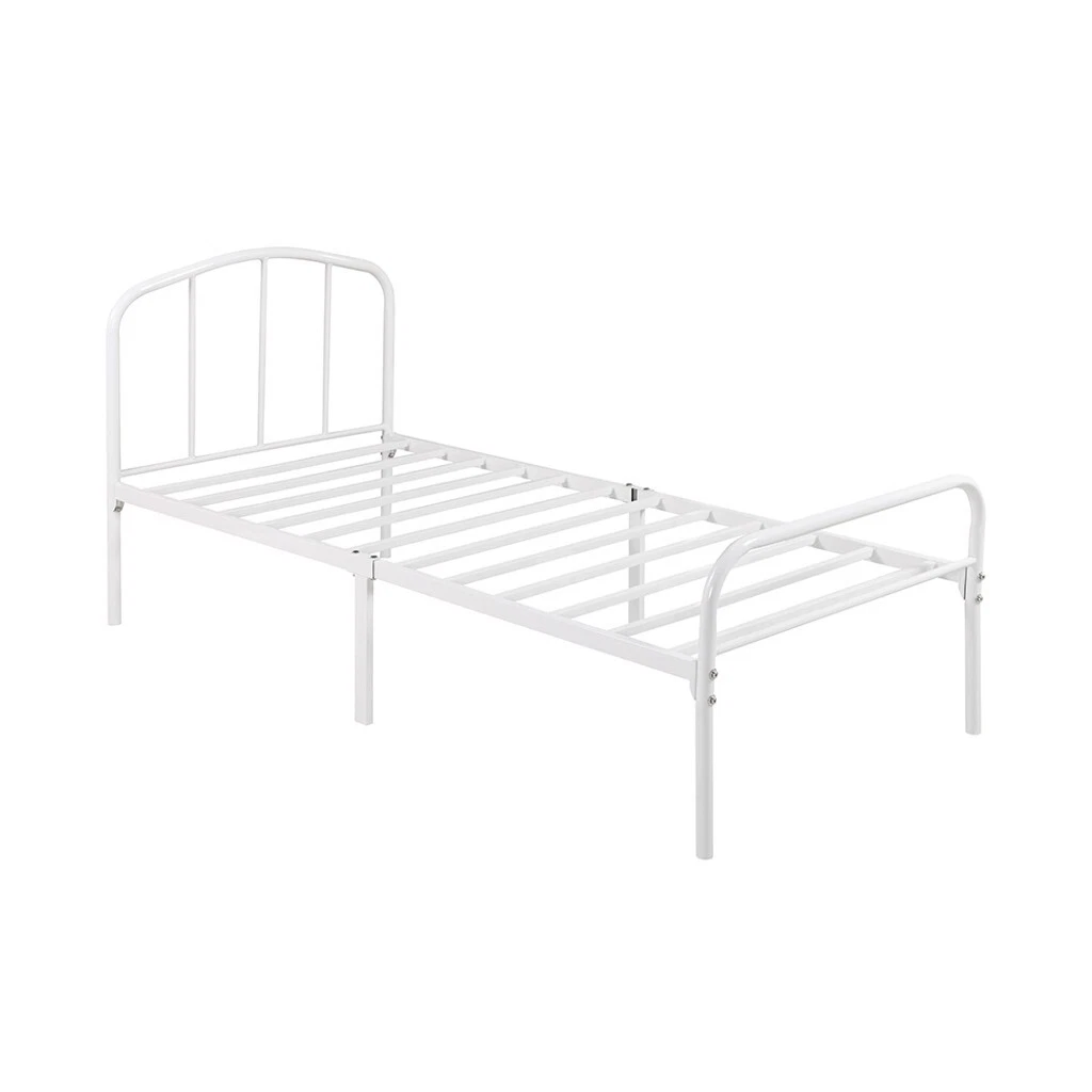 Milton Metal Bed - Sleek Black or White Frame, All Sizes with Urban Charm - Image 4