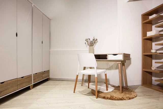 Stockholm White-Oak 2-Door Wardrobe - Sleek Retro Style with Smart Storage - Image 3