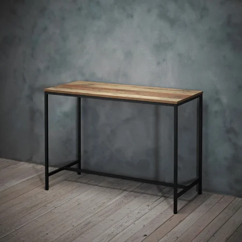 Hoxton Industrial Desk - Sleek Metal Legs with Rustic Oak Effect