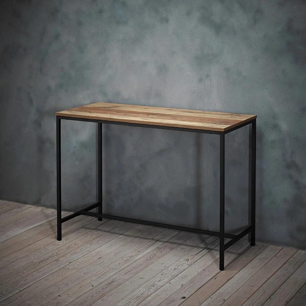 Hoxton Industrial Desk - Sleek Metal Legs with Rustic Oak Effect