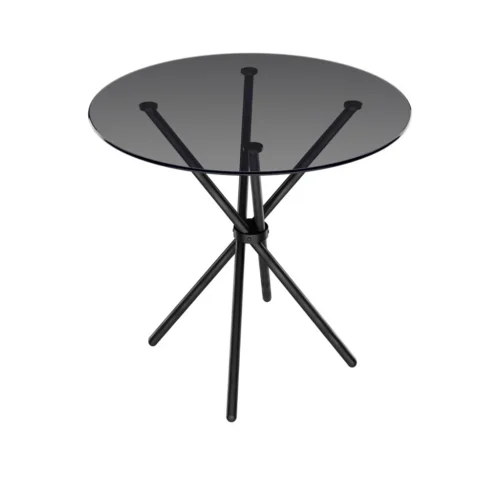 Casa Dining Table - Smoked Black Glass Top & Matte Black Legs (2 Packs)