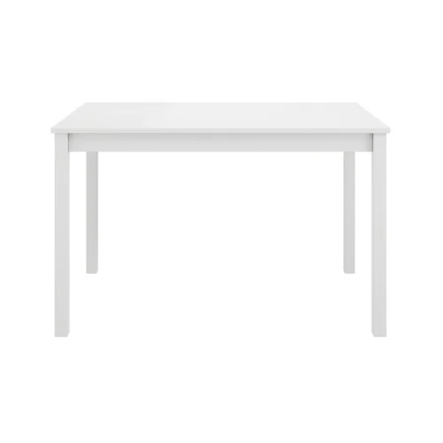 Crawford White 4 Seater Dining Table - Sturdy Design with Satin X-Back Chairs