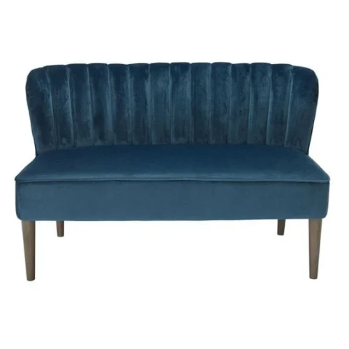 Bella 2 Seater Traditional Sofa - Midnight Blue Crushed Velvet