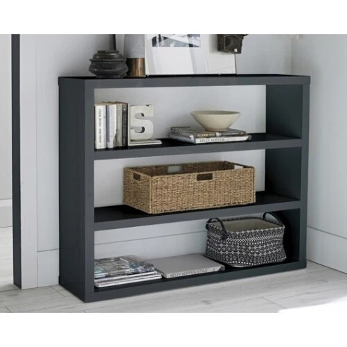 Puro Charcoal High Gloss Bookcase - Sleek Storage with Modern Elegance