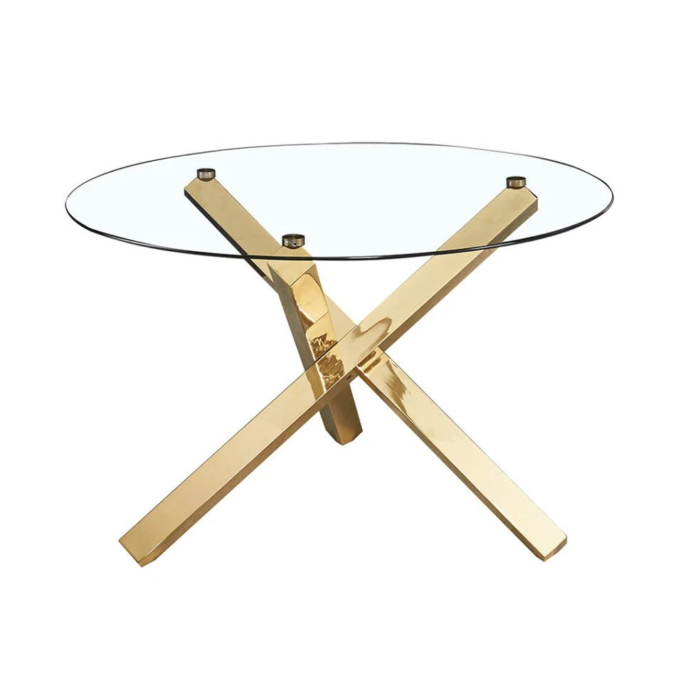 Capri Dining Table - Glamorous Gold Legs with Elegant Clear Glass Top